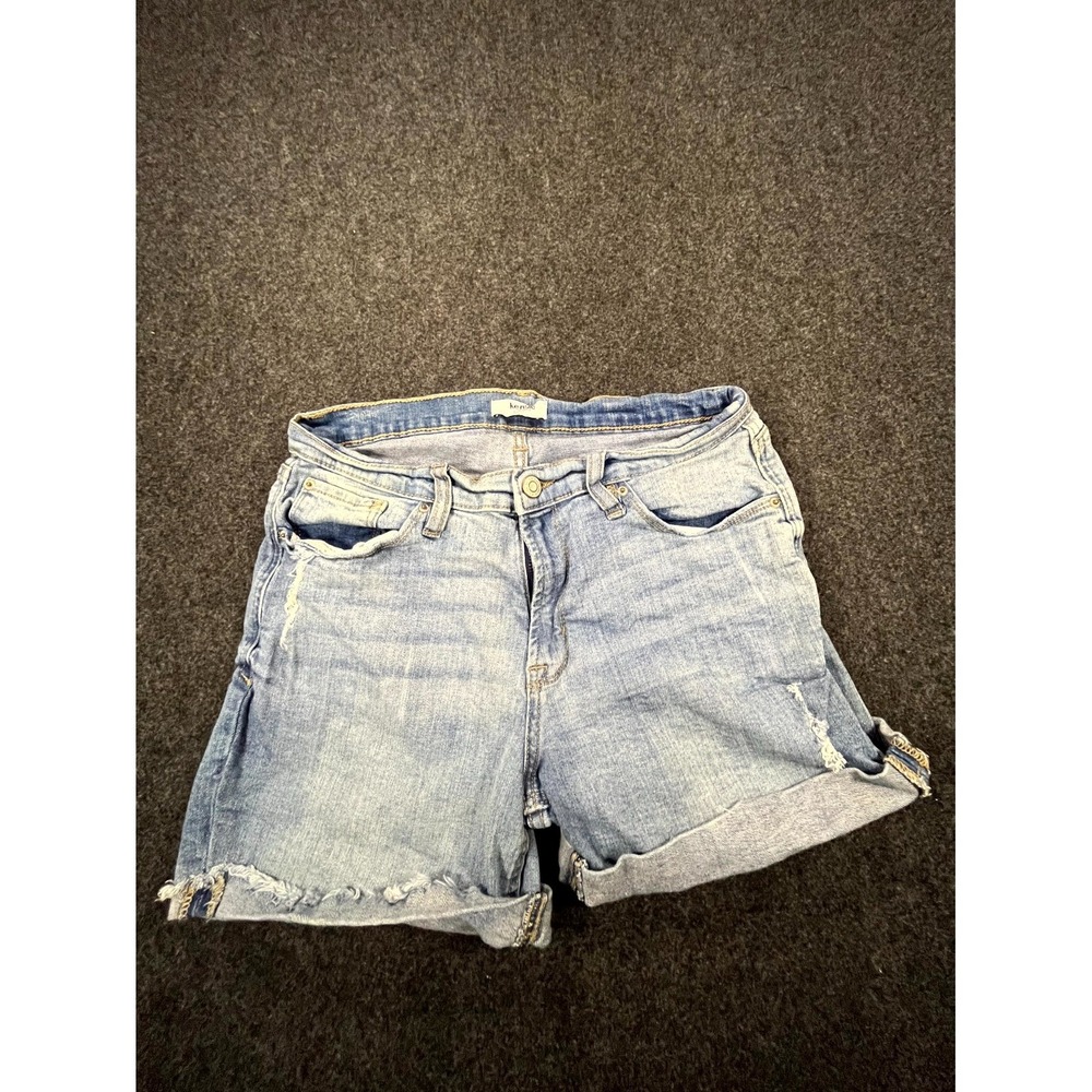 Kensie Jeans Shorts Womens 8/29 Blue Denim Cotton Distressed‎ Cuffed Hem Casual